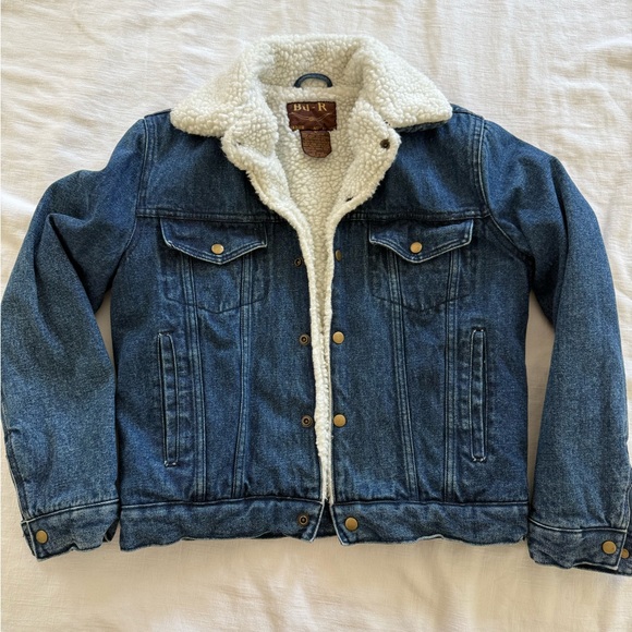 BJ-R Jackets & Blazers - Women's Blue Denim Jacket with Cream Sherpa Lining